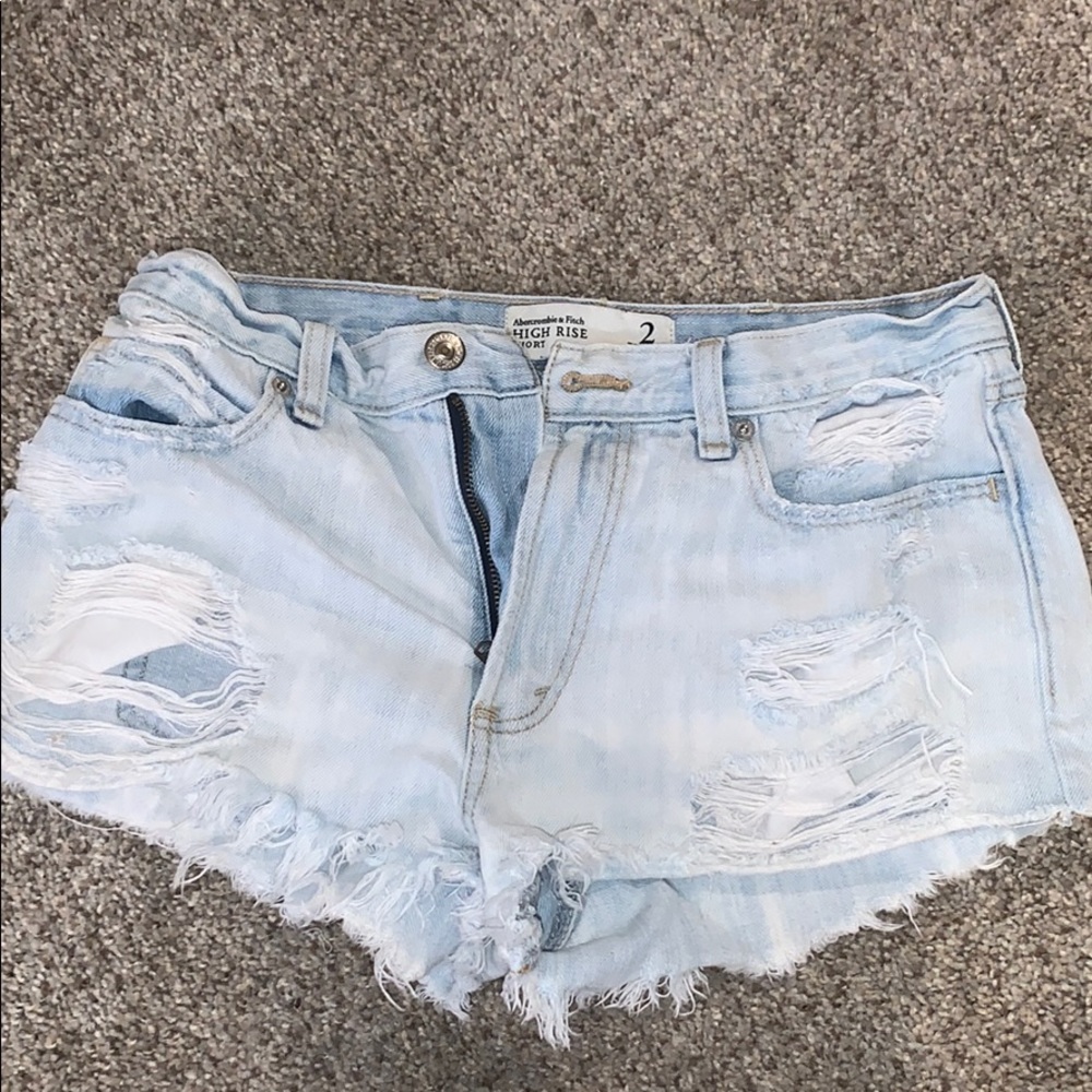 Abercrombie high rise destroyed shorts